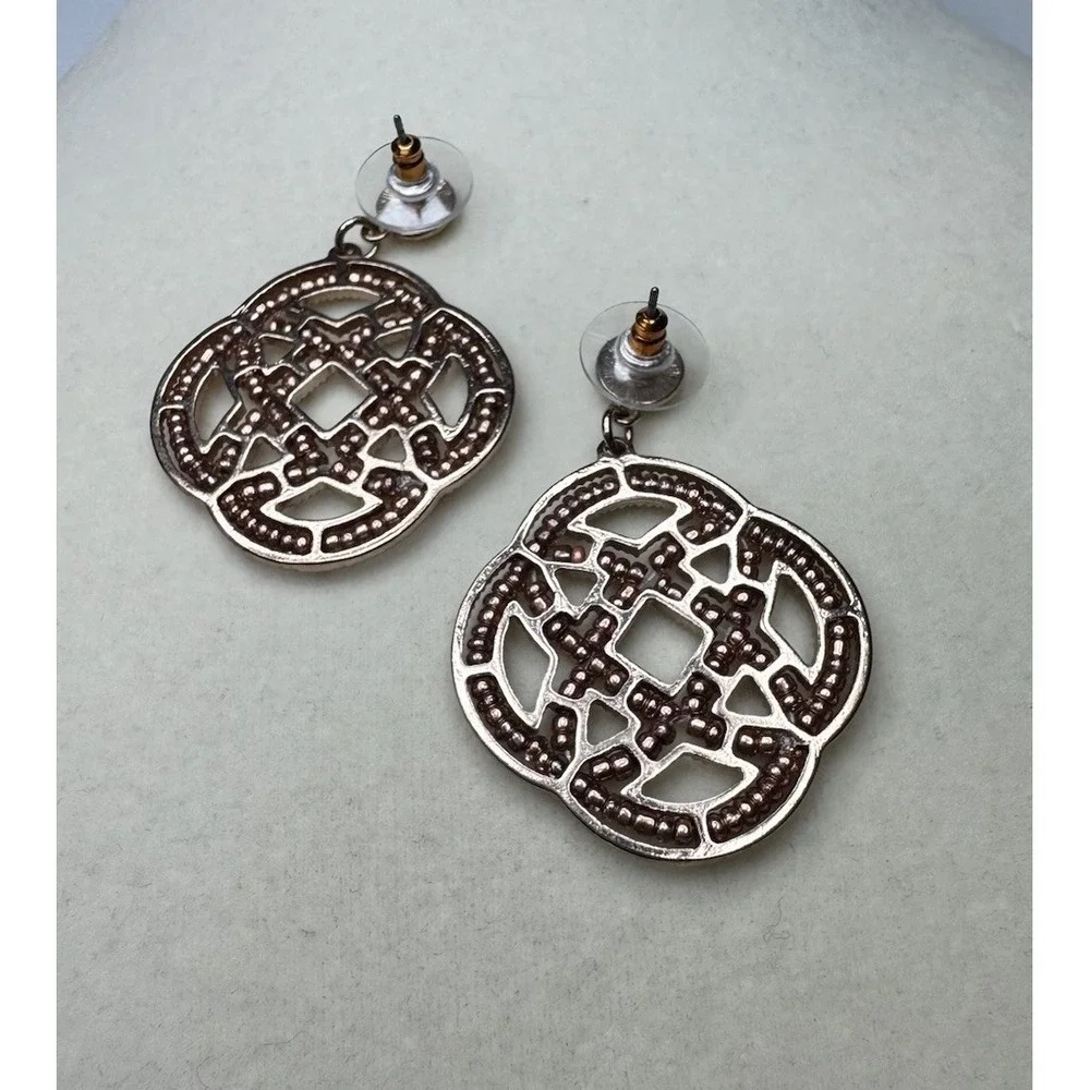 Women's Bohemian Gold Plated Earrings Beaded Rose Gold Beads New